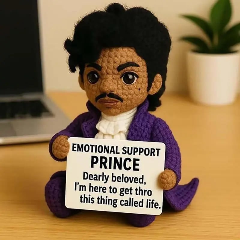 👑 Emotional Support Prince Crochet Doll – Handmade Comfort Companion