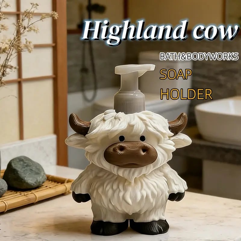 🐮 Highland Cow Soap Dispenser Cover