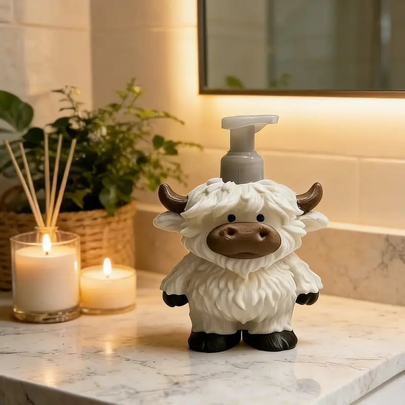 🐮 Highland Cow Soap Dispenser Cover