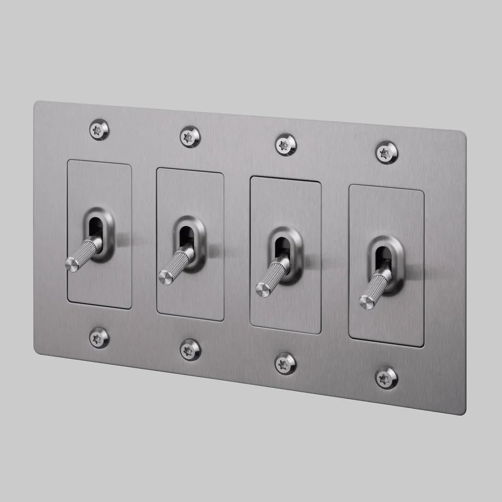 🔘 4G Metal Toggle Light Switch – Linear Knurled Design