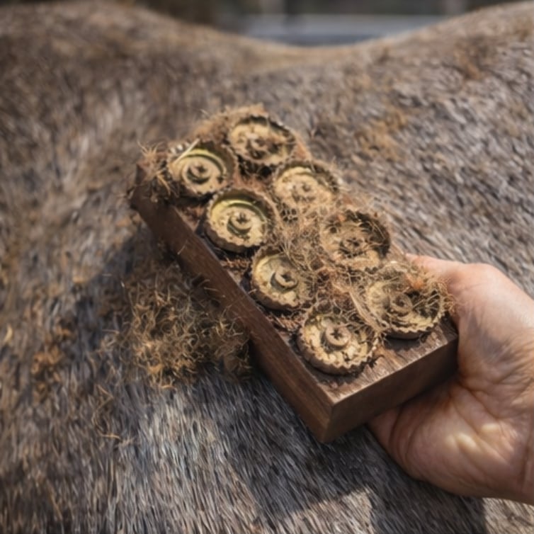🐎 Horse Grooming Brush with Rolling Teeth