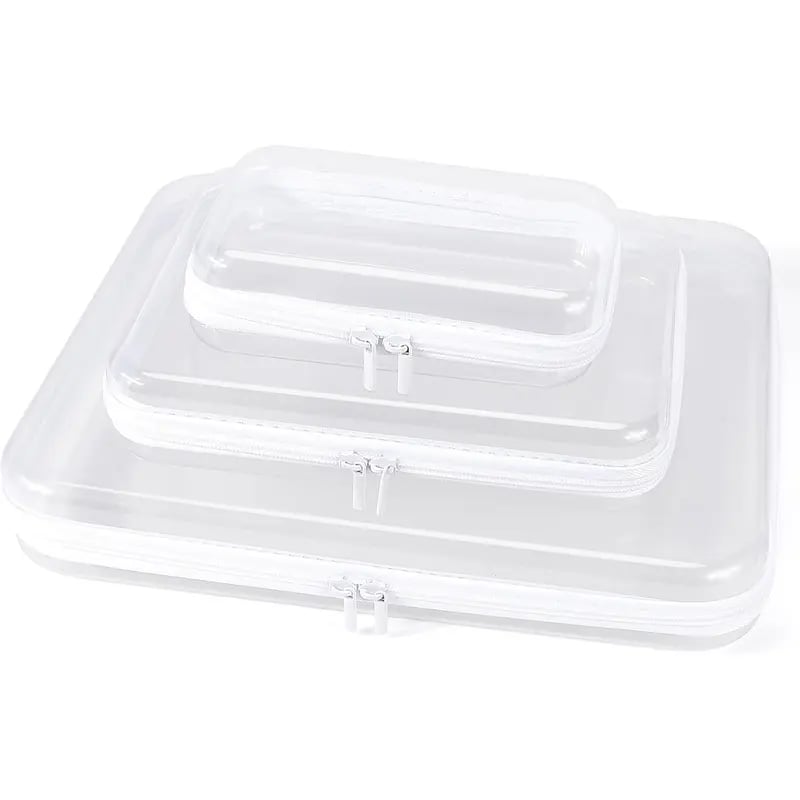 🧳 6-Piece Clear Hard Zipper Organizer Case Set