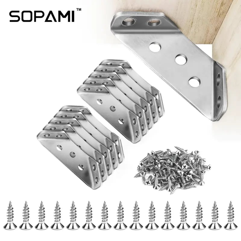 🛠️ 20PCS Heavy-Duty Corner Braces Kit with Screws