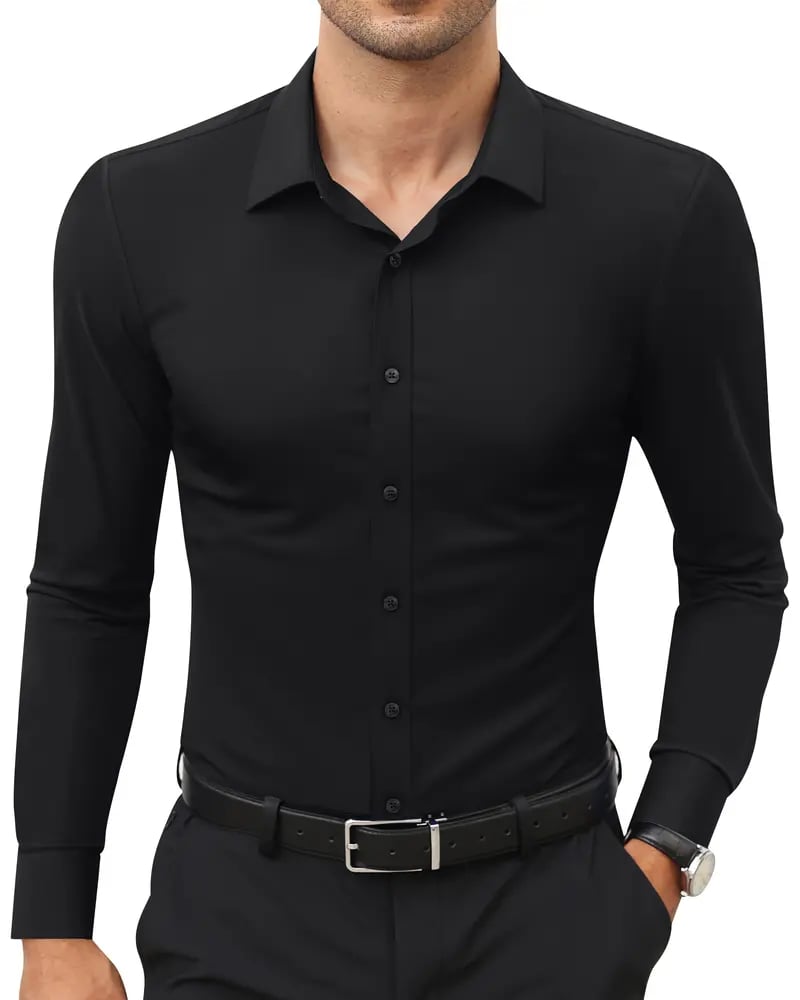👔 Men's 16-Way Stretch Slim Fit Dress Shirt