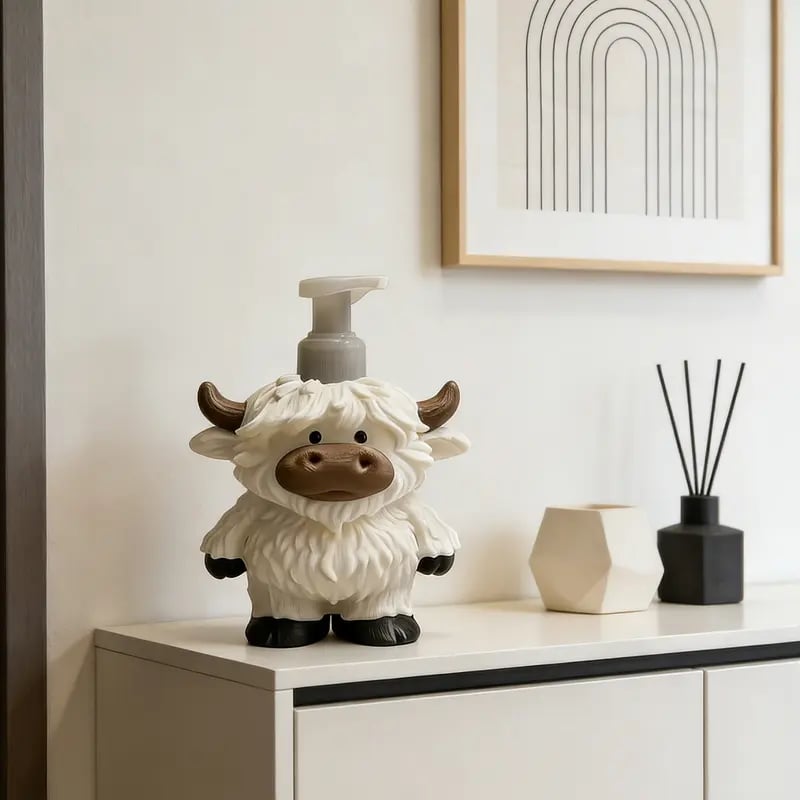 🐮 Highland Cow Soap Dispenser Cover