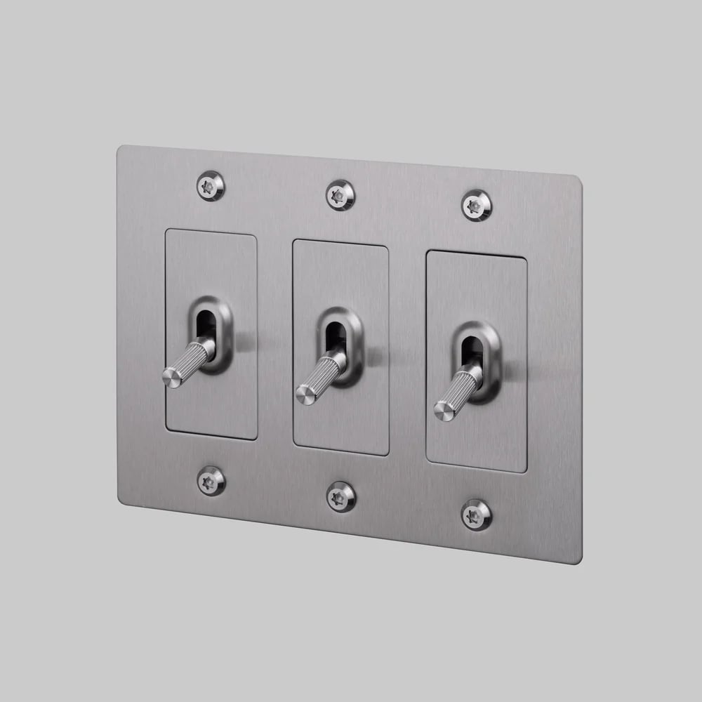 🔘 4G Metal Toggle Light Switch – Linear Knurled Design