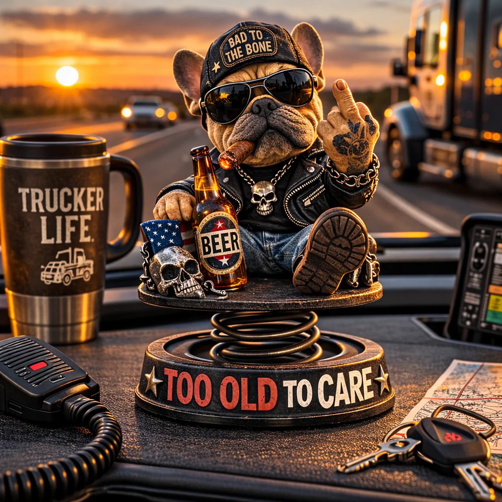 🔥Too Old to Care Dashboard Bobblehead