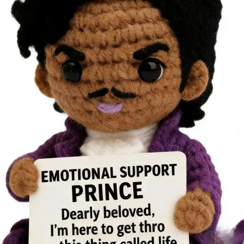 👑 Emotional Support Prince Crochet Doll – Handmade Comfort Companion