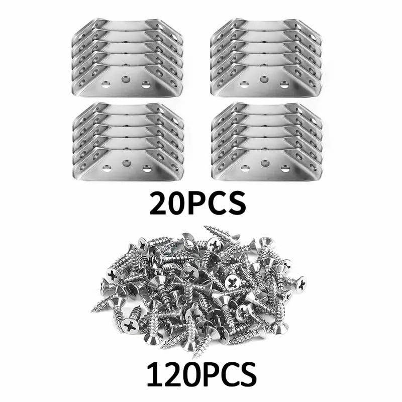 🛠️ 20PCS Heavy-Duty Corner Braces Kit with Screws