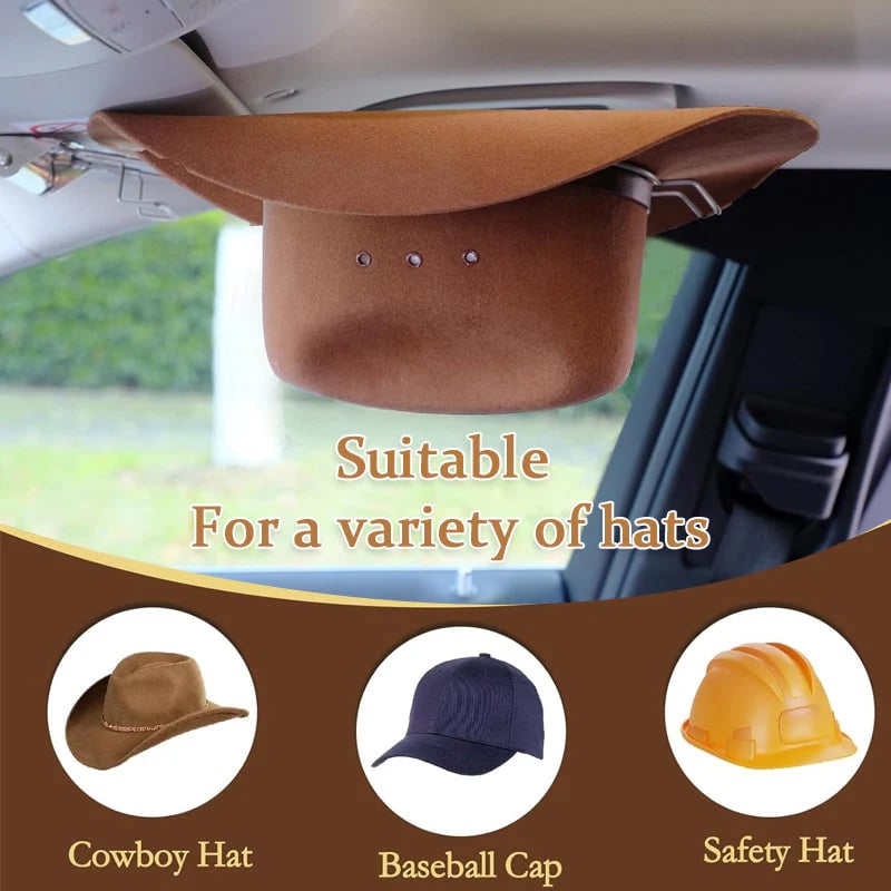 Car Cowboy Hat Rack 🤠 Vehicle Hat Holder & Shape Protector for Travel
