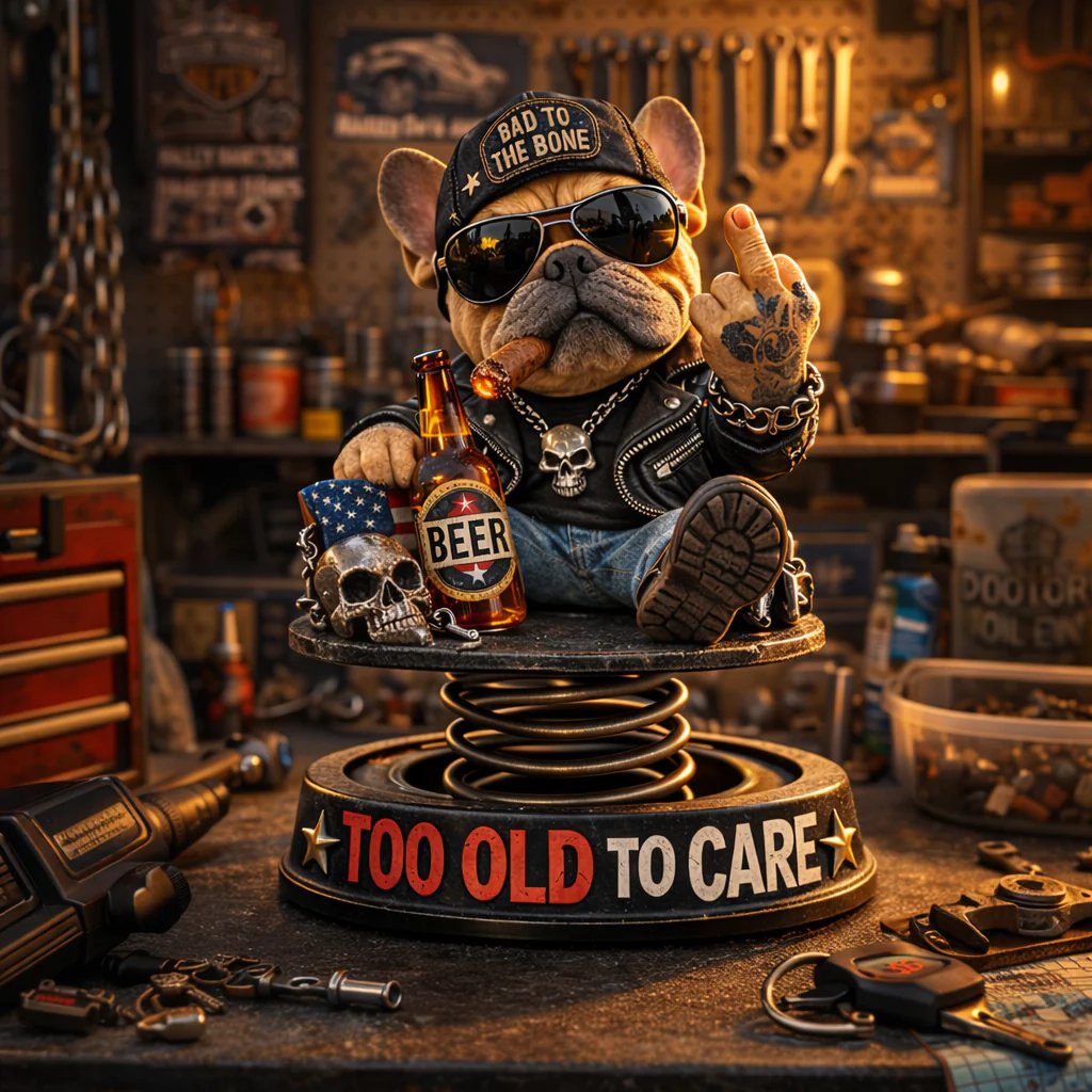 🔥Too Old to Care Dashboard Bobblehead