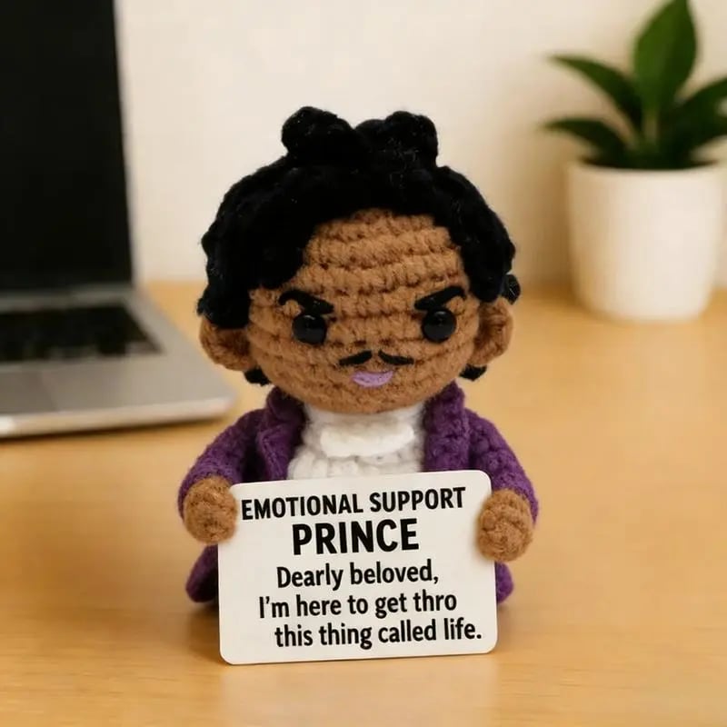 👑 Emotional Support Prince Crochet Doll – Handmade Comfort Companion