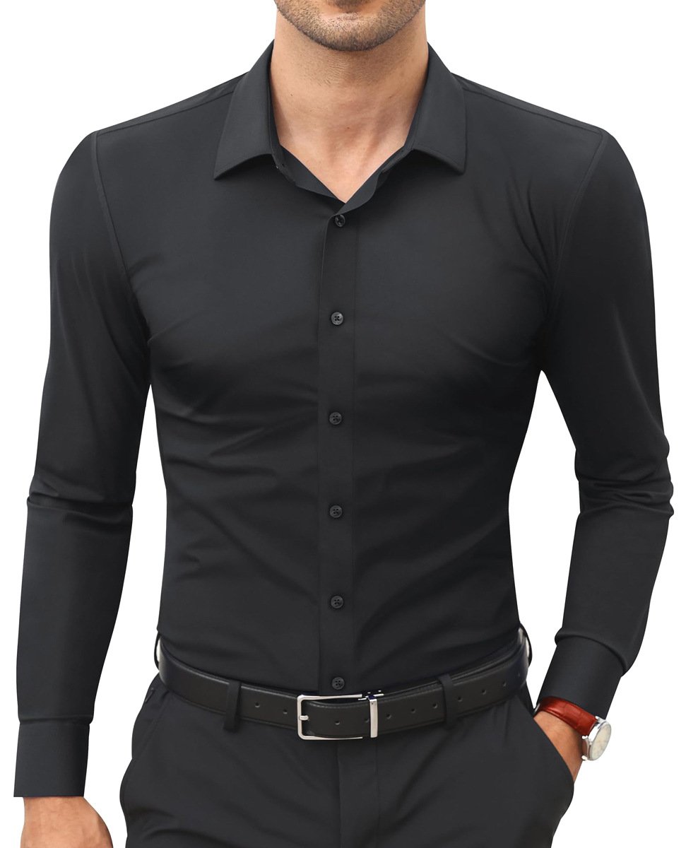 👔 Men's 16-Way Stretch Slim Fit Dress Shirt