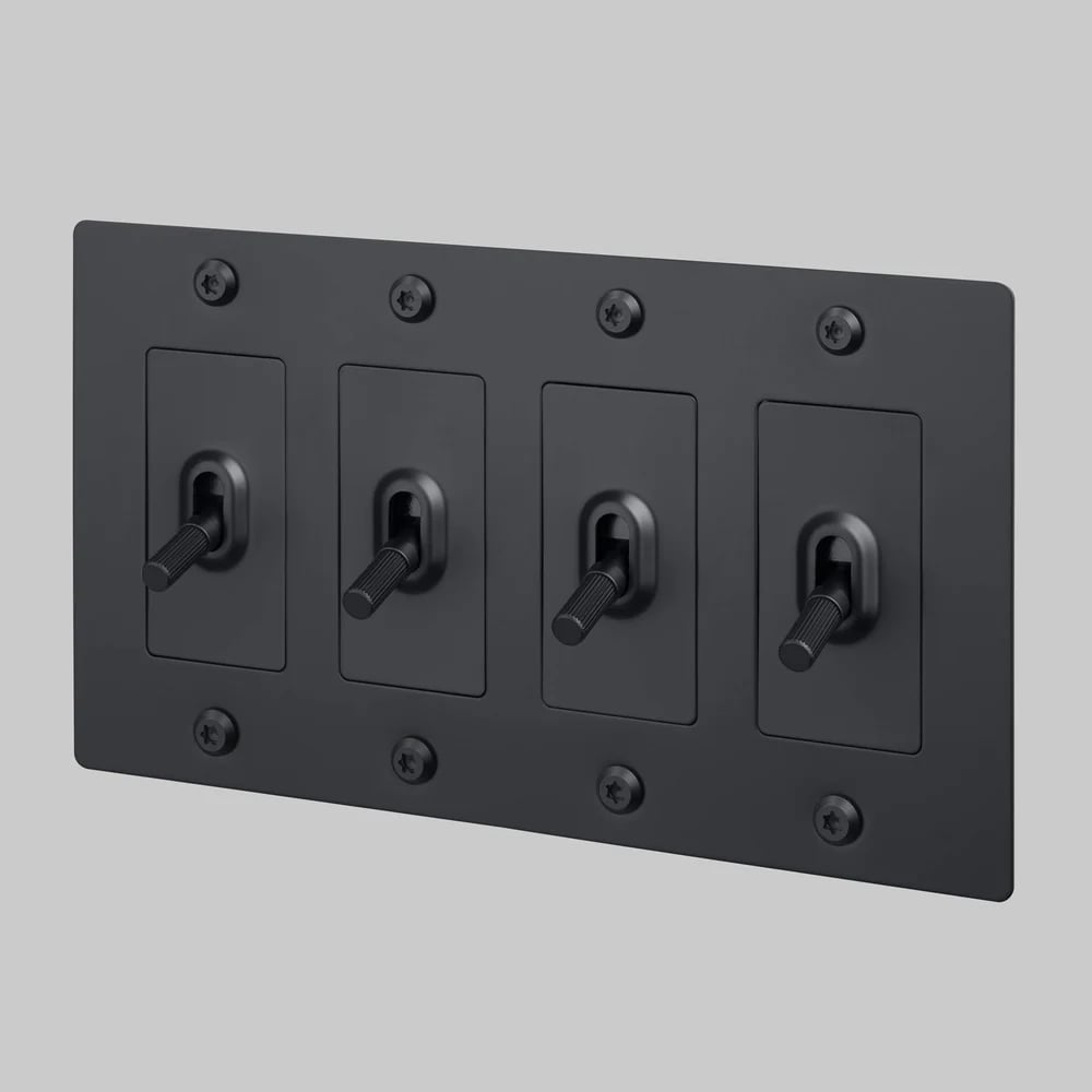 🔘 4G Metal Toggle Light Switch – Linear Knurled Design