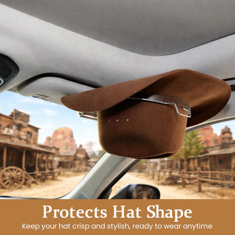 Car Cowboy Hat Rack 🤠 Vehicle Hat Holder & Shape Protector for Travel