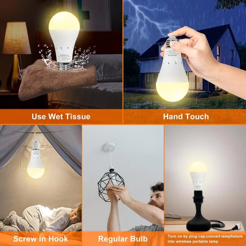 4 Pack Rechargeable Emergency Light Bulbs A21