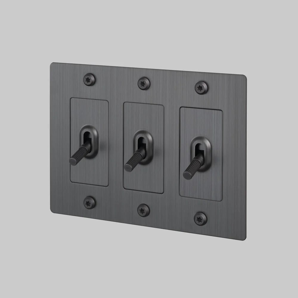🔘 4G Metal Toggle Light Switch – Linear Knurled Design