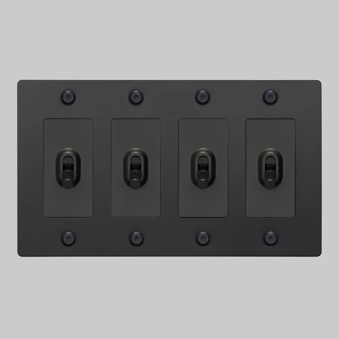 🔘 4G Metal Toggle Light Switch – Linear Knurled Design