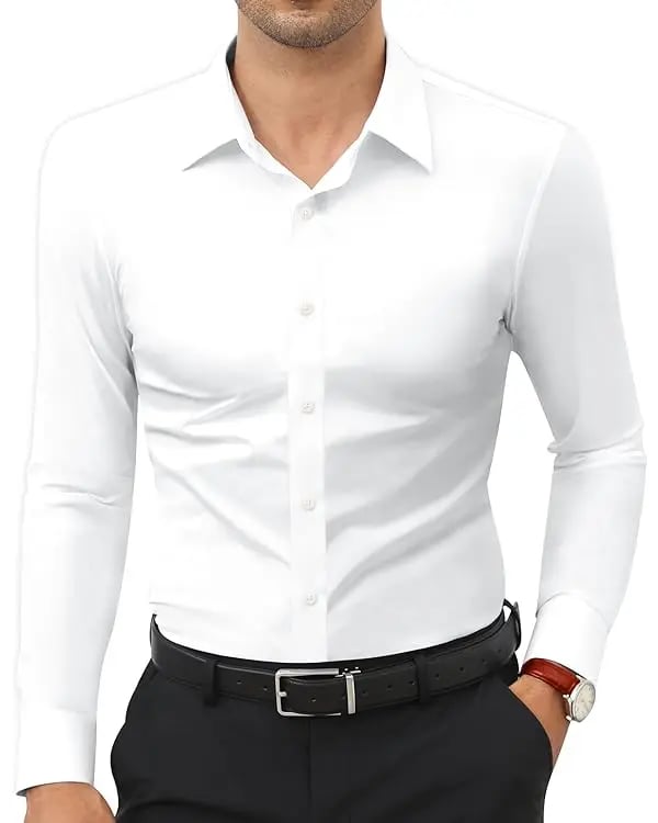 👔 Men's 16-Way Stretch Slim Fit Dress Shirt