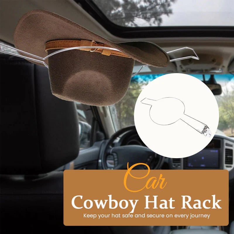 Car Cowboy Hat Rack 🤠 Vehicle Hat Holder & Shape Protector for Travel