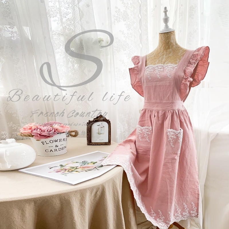 🌿 100% Cotton Floral Apron – Full Coverage Cross-Back Garden & Kitchen Apron