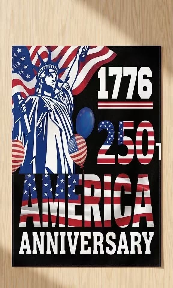 🇺🇸 Official America 250th Anniversary Banner – 1776–2026 | High-Def Statue of Liberty, Vibrant Patriotic Design, Fade-Resistant Outdoor Fabric