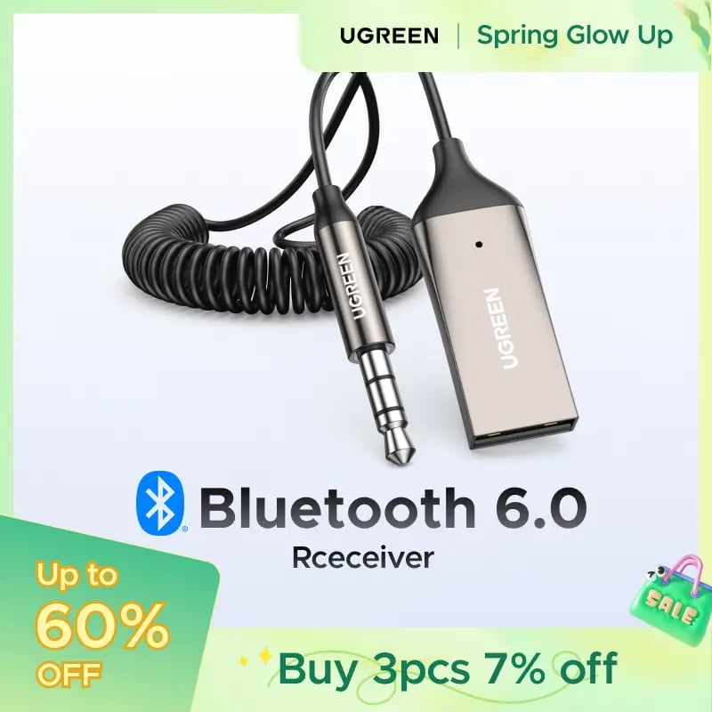 🚗🎶 Bluetooth AUX Adapter – Wireless Audio Receiver for Car (Hands-Free Calling)