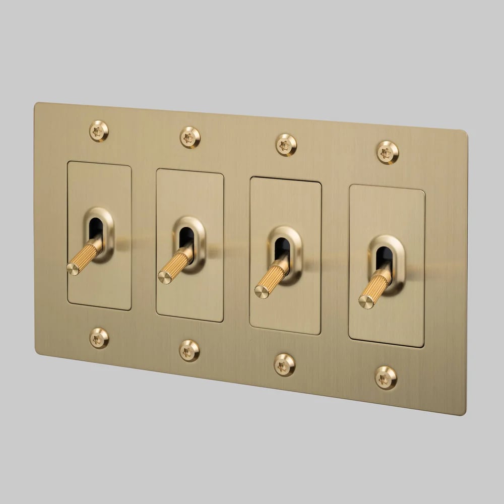 🔘 4G Metal Toggle Light Switch – Linear Knurled Design