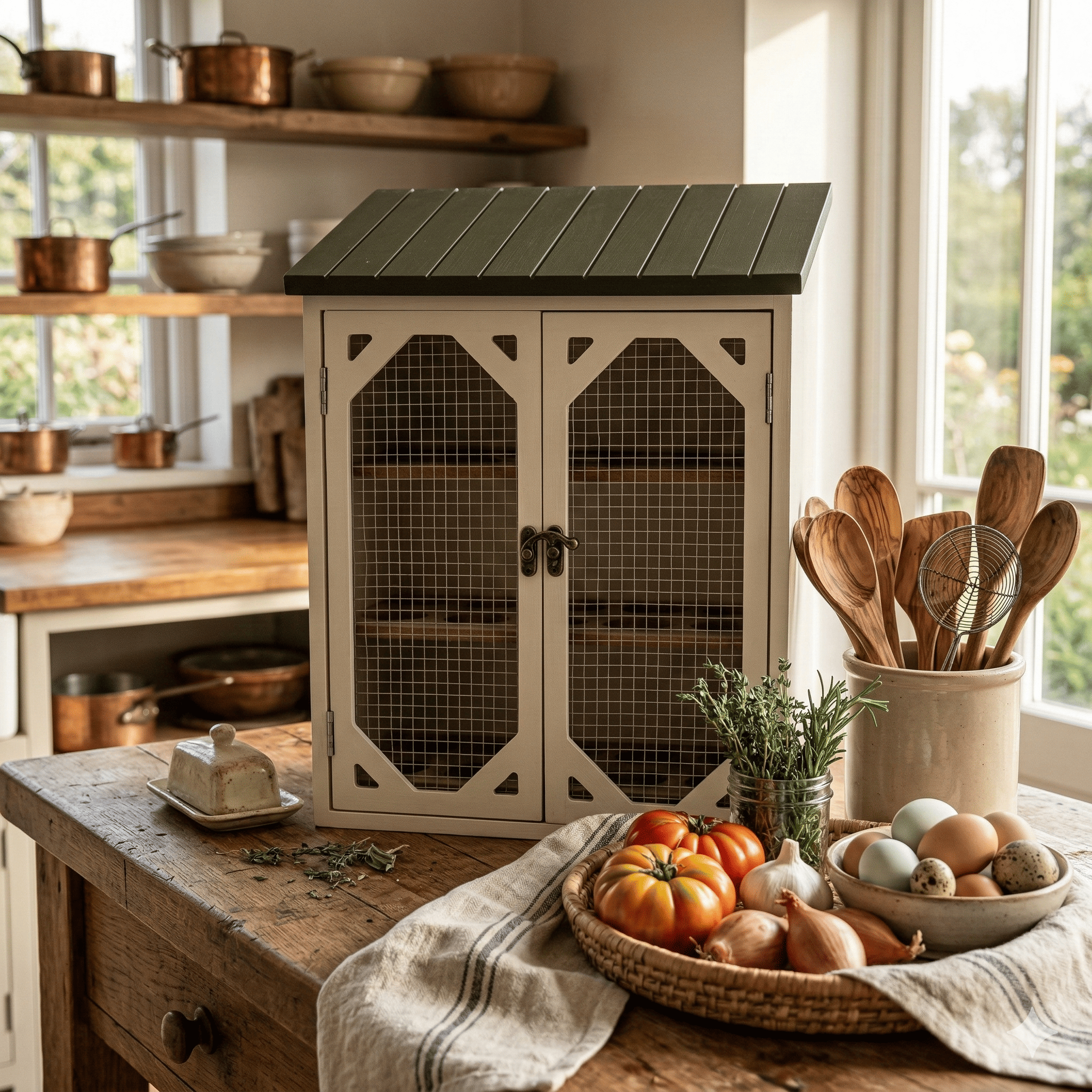 🥚 Farmhouse Chicken Egg Storage Cabinet