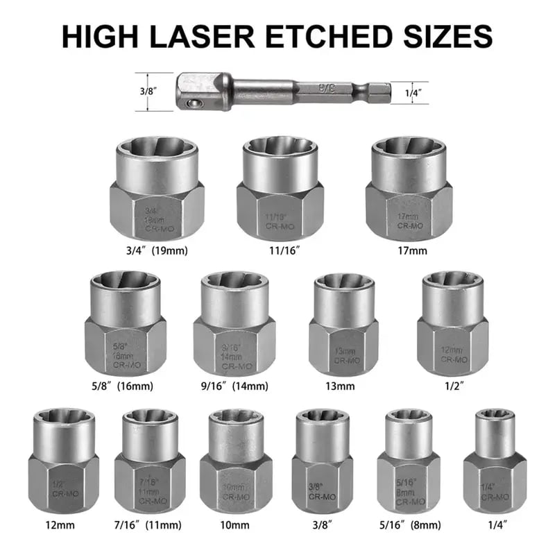 🔩 14-Piece Bolt Extractor Tool Set