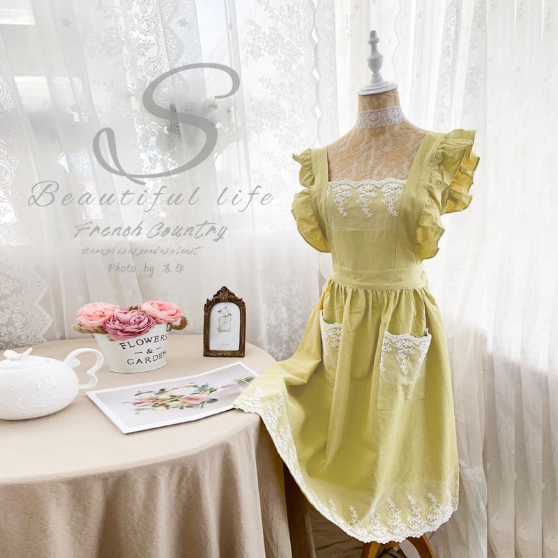 🌿 100% Cotton Floral Apron – Full Coverage Cross-Back Garden & Kitchen Apron
