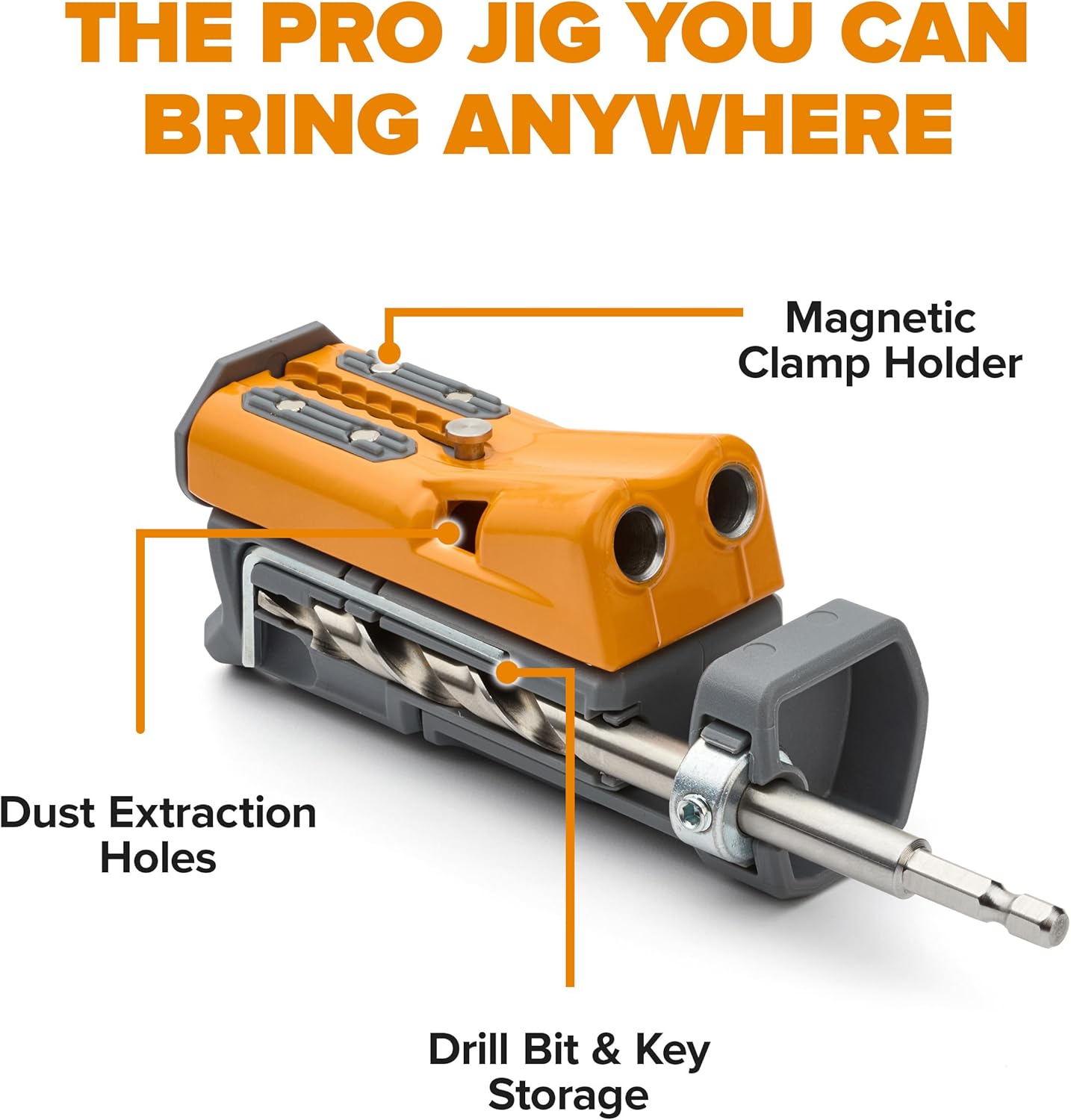🔧 Compact Pocket Hole Jig Kit – Auto Adjusting Drill Guide for Woodworking