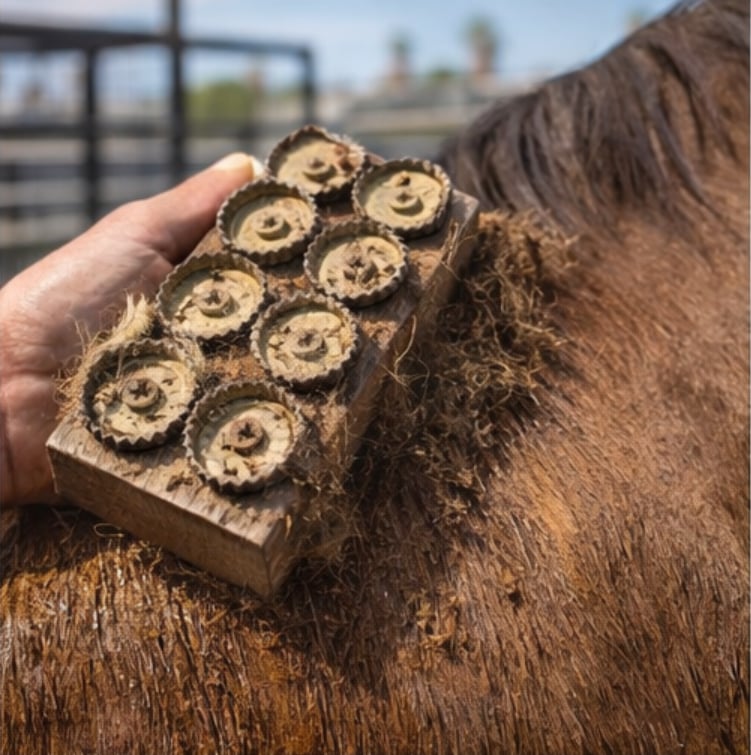 🐎 Horse Grooming Brush with Rolling Teeth