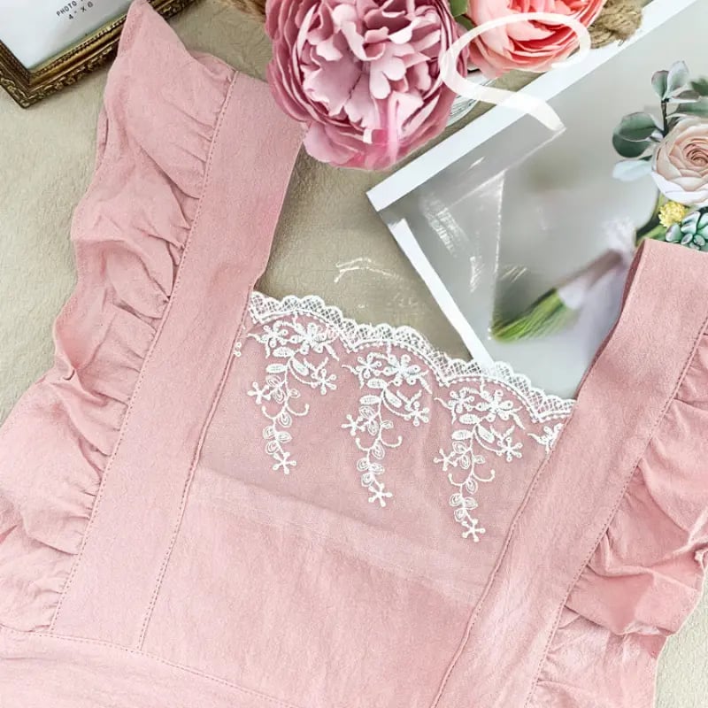 🌿 100% Cotton Floral Apron – Full Coverage Cross-Back Garden & Kitchen Apron