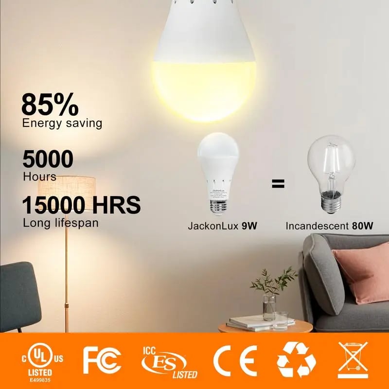 4 Pack Rechargeable Emergency Light Bulbs A21