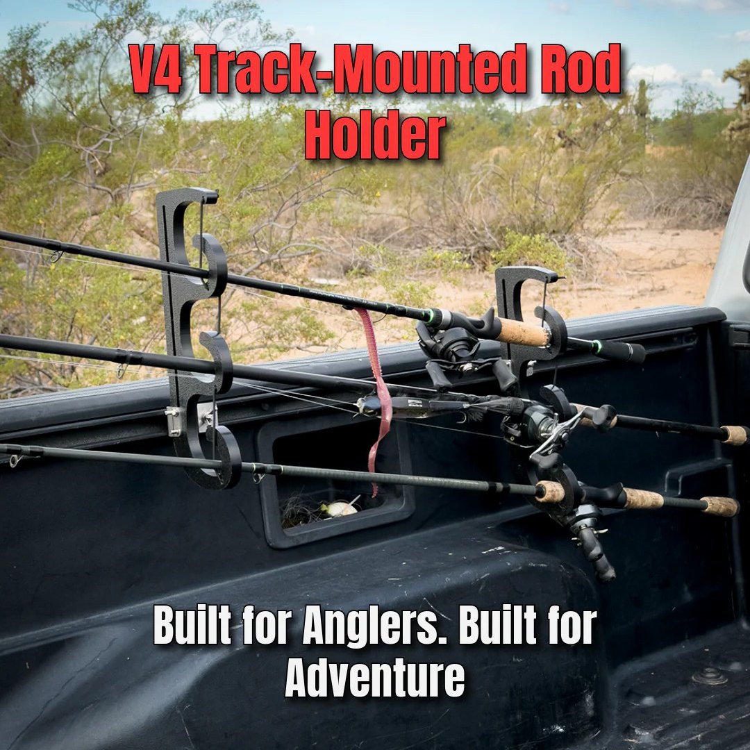 🎣 V4 Track-Mounted Fishing Rod Holder