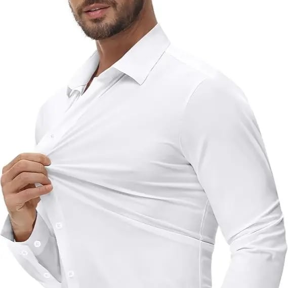👔 Men's 16-Way Stretch Slim Fit Dress Shirt