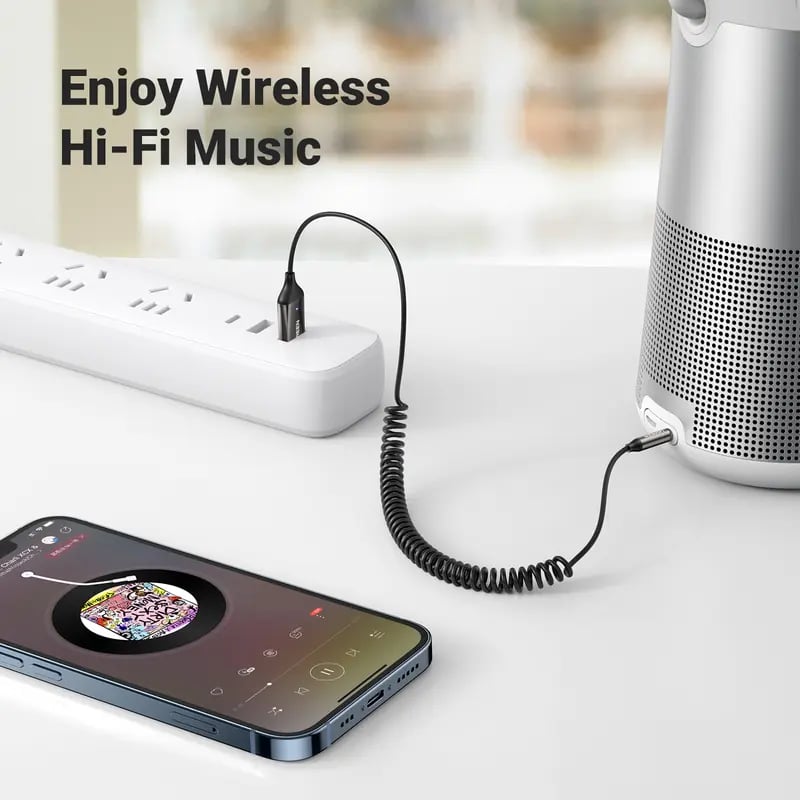 🚗🎶 Bluetooth AUX Adapter – Wireless Audio Receiver for Car (Hands-Free Calling)